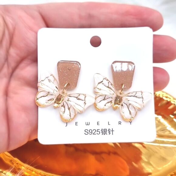 New BUTTERFLY dangle earrings with 925 silver posts - Picture 12 of 12